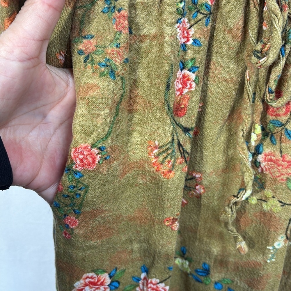 🦙 Best Tailor cotton linen blend Asian inspired floral dress - Picture 4 of 6